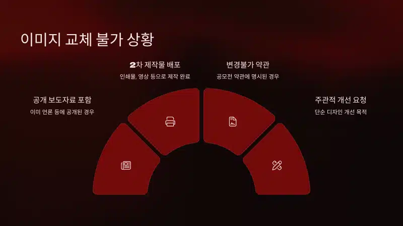공모전 수상작 이미지 교체 불가 상황