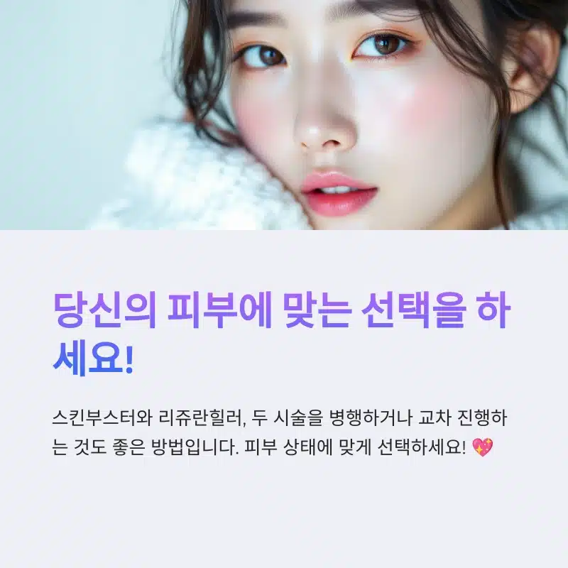 당신 피부에 맞는 피부 시술 선택 리쥬란힐러 스킨부스터
