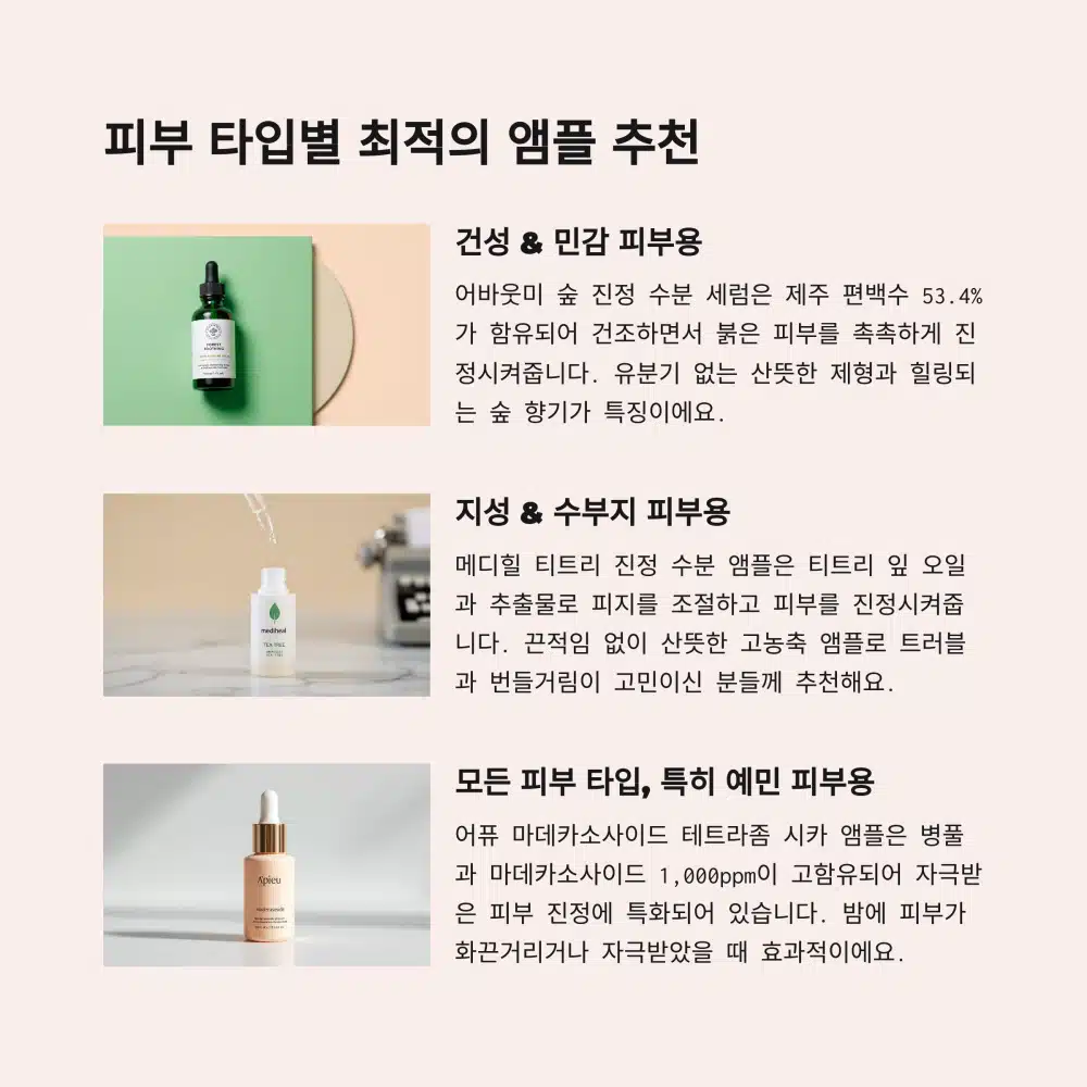 피부 타입별 최적의 앰플 추천