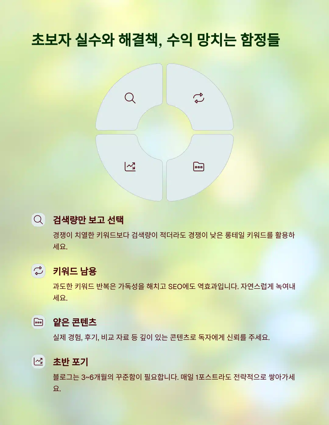 수익형 블로그 초보자가 자주 하는 실수와 그것을 해결하는 전략 가이드 이미지