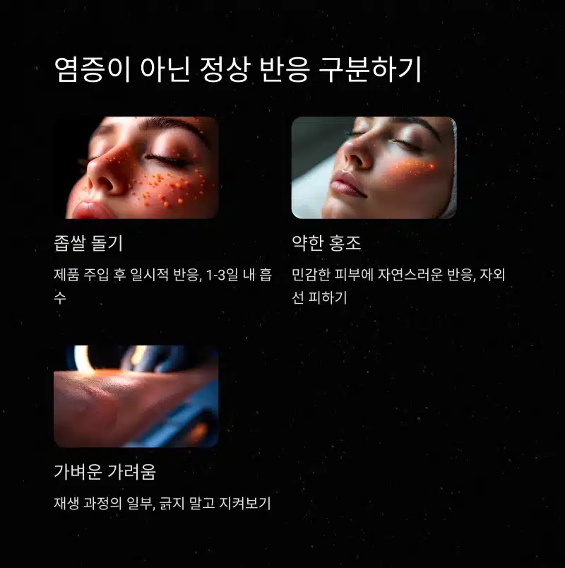 좁쌀 돌기, 약한 홍조, 가벼운 가려움 등 염증으로 오해하기 쉬운 정상 반응 구분법