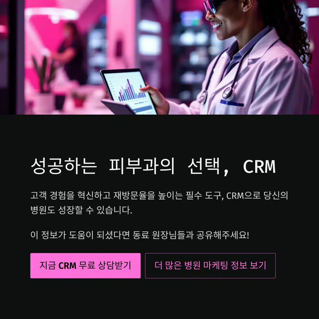 CRM을 통해 성공하는 피부과 병원의 모습