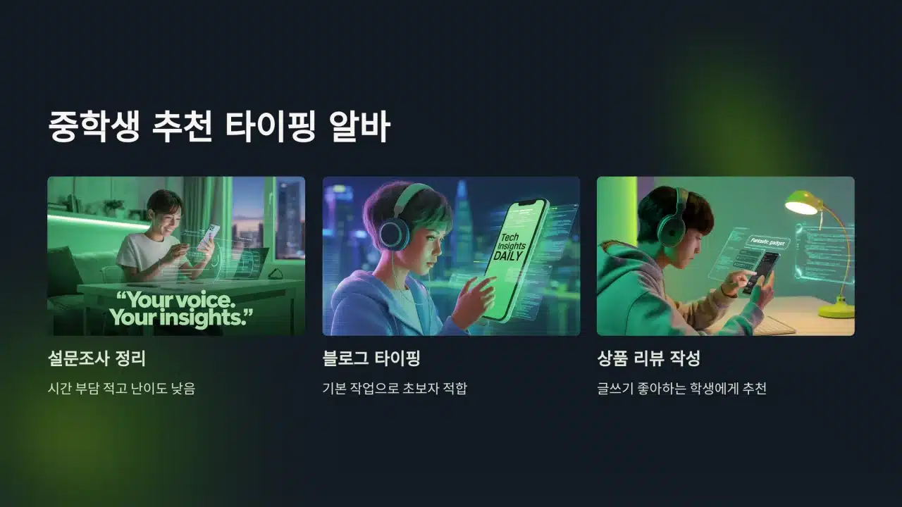중학생에게 추천하는 스마트폰 타이핑 알바 - 설문조사, 블로그 타이핑, 리뷰