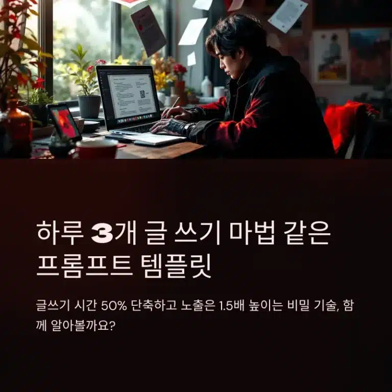 반자동 글쓰기 효율을 높이는 하루 3개 글쓰기 프롬프트 템플릿 소개