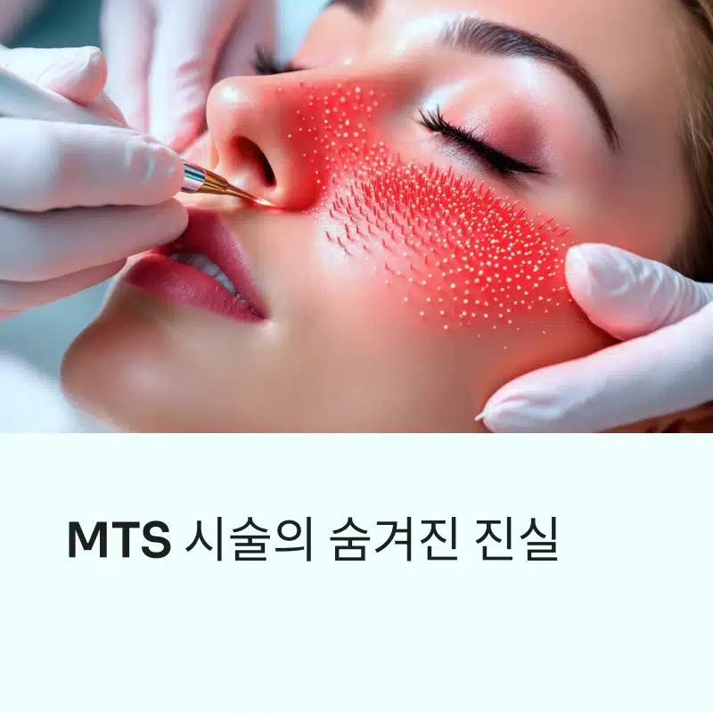 MTS 시술로 피부에 미세한 구멍을 내는 모습, 피부재생을 유도하는 마이크로니들 테라피