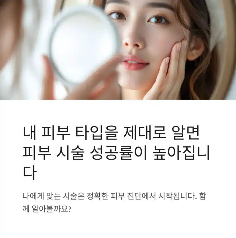 피부타입을 제대로 알면 시술 성공률이 높아집니다